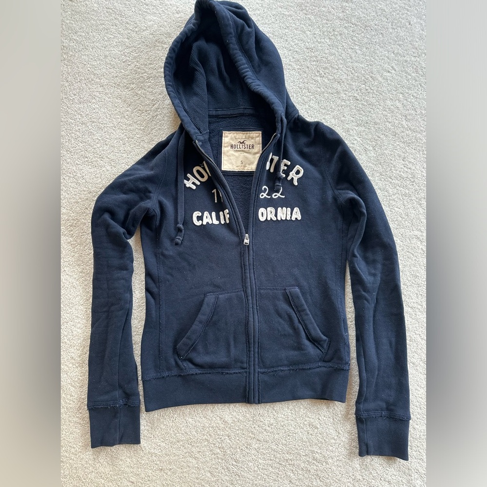 Navy blue zip up hoodie